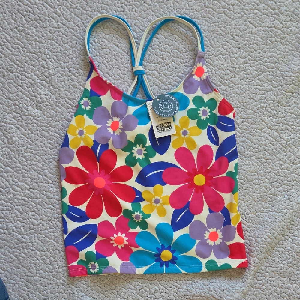 NWT Boden Girls Multi Surf Floral Tankini Top